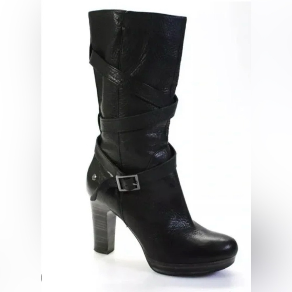 Elegant Black Leather Women's Boots